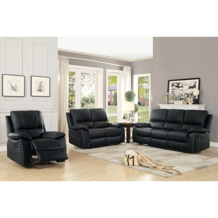 Homelegance Greeley Reclining Leather Loveseat 8325BLK-2 IMAGE 2