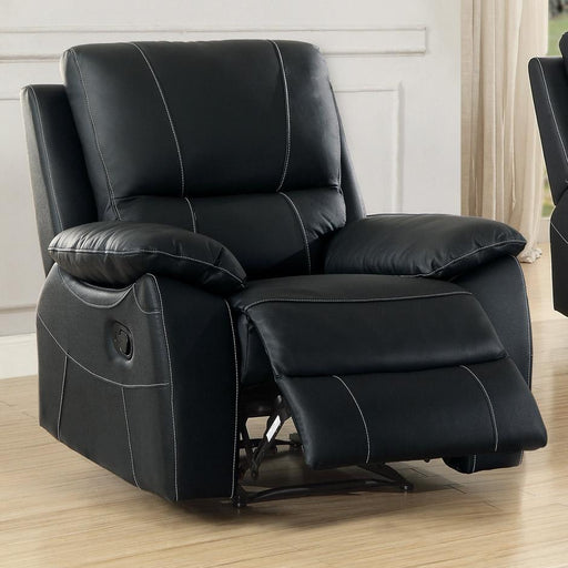 Homelegance Greeley Leather Recliner 8325BLK-1 IMAGE 1