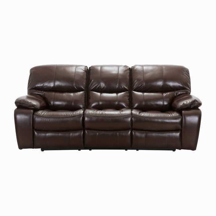 Homelegance Pecos Power Reclining Leather Match Sofa 8480BRW-3PW IMAGE 1