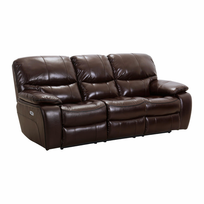 Homelegance Pecos Power Reclining Leather Match Sofa 8480BRW-3PW IMAGE 2