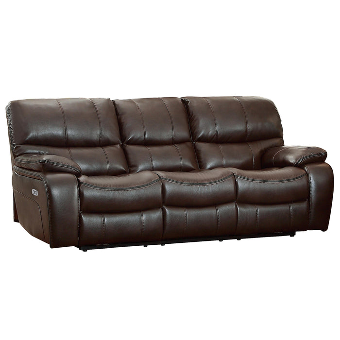 Homelegance Pecos Power Reclining Leather Match Sofa 8480BRW-3PW IMAGE 3