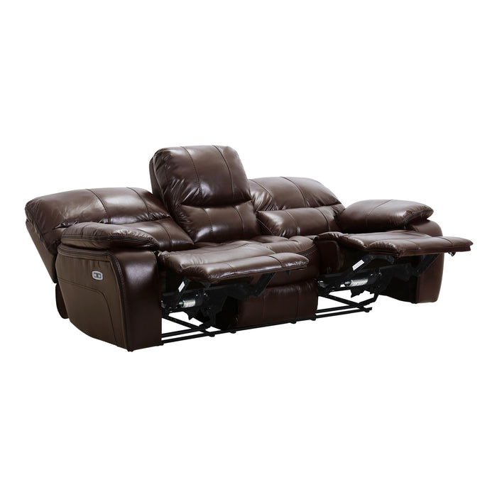 Homelegance Pecos Power Reclining Leather Match Sofa 8480BRW-3PW IMAGE 5