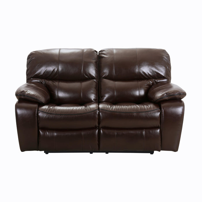 Homelegance Pecos Power Reclining Leather Match Loveseat 8480BRW-2PW IMAGE 1