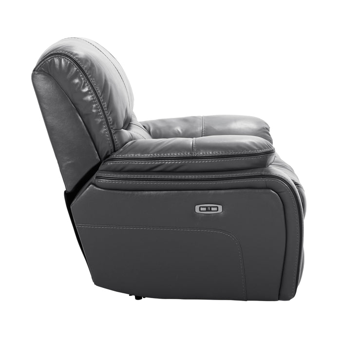 Homelegance Pecos Power Leather Match Recliner 8480GRY-1PW IMAGE 3