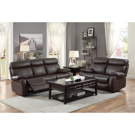 Homelegance Pendu Reclining Leather Sofa 8326BRW-3 IMAGE 2