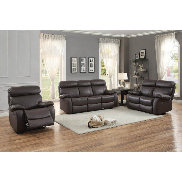 Homelegance Pendu Reclining Leather Sofa 8326BRW-3 IMAGE 3