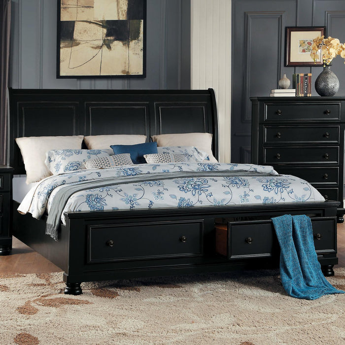 Homelegance Laurelin Queen Sleigh Bed With Storage 1714BK-1* IMAGE 1