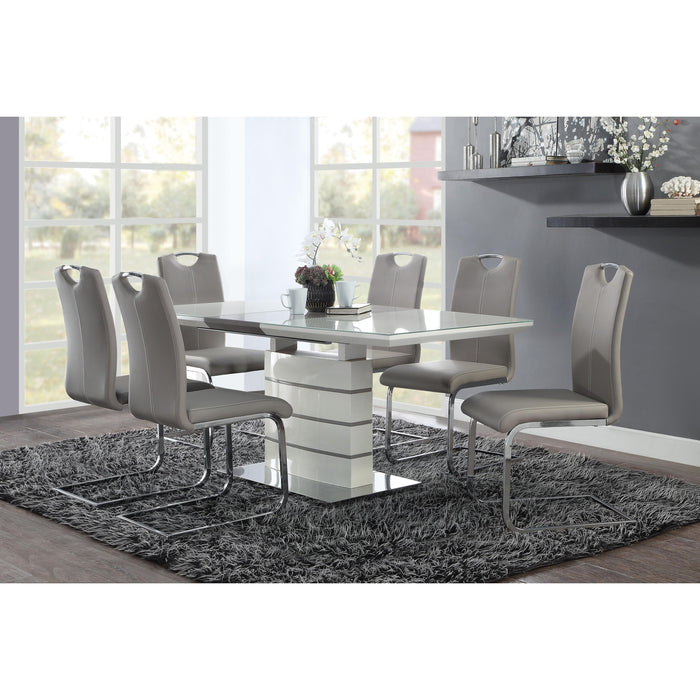 Homelegance Glissand Dining Table with Glass Top & Pedestal Base 5599-71* IMAGE 4