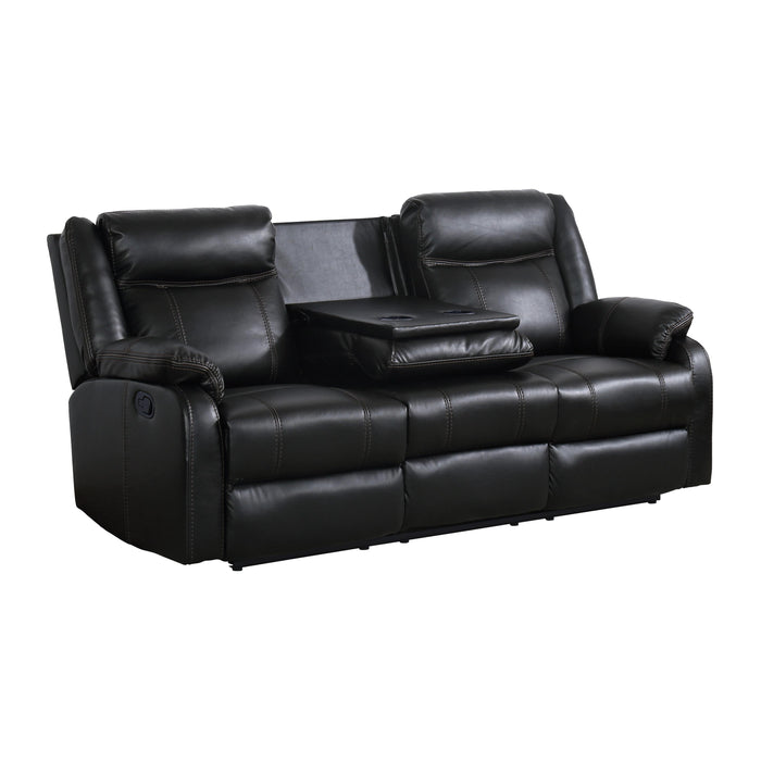 Homelegance Jude Reclining Leather Match Sofa 8201BLK-3 IMAGE 4