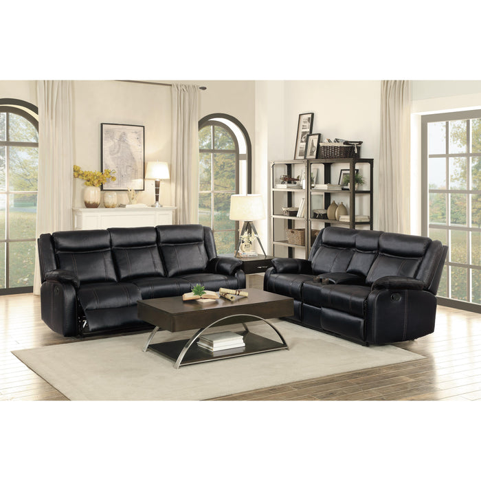 Homelegance Jude Reclining Leather Match Sofa 8201BLK-3 IMAGE 7