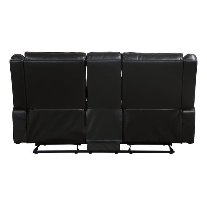 Homelegance Jude Reclining Leather Match Loveseat 8201BLK-2 IMAGE 3