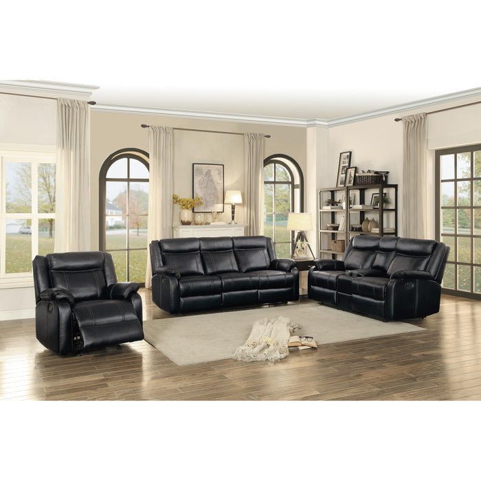 Homelegance Jude Reclining Leather Match Loveseat 8201BLK-2 IMAGE 7