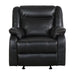 Homelegance Jude Glider Leather Match Recliner 8201BLK-1 IMAGE 1