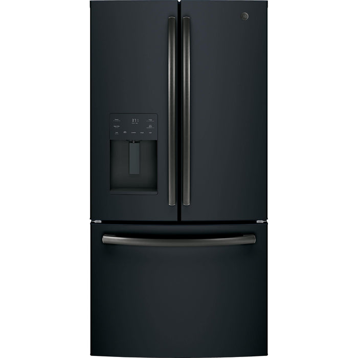 GE 36-inch, 25.6 cu.ft. Freestanding French 3-Door Refrigerator with Multiflow Air System GFE26JEMDS IMAGE 1