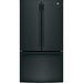 GE 36-inch, 27 cu.ft. Freestanding French 3-Door Refrigerator with Internal Water Dispenser GNE27JGMBB IMAGE 1