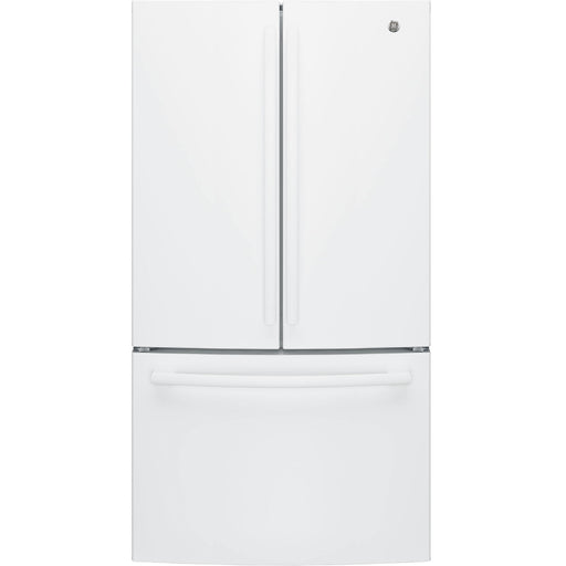 GE 36-inch, 27 cu.ft. Freestanding French 3-Door Refrigerator with Internal Water Dispenser GNE27JGMWW IMAGE 1