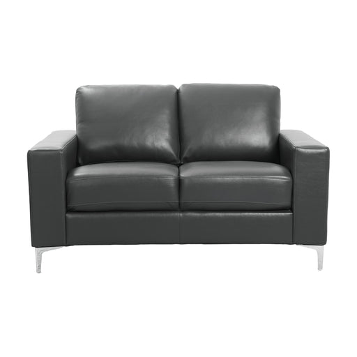 Homelegance Iniko Stationary Leather Loveseat 8203GY-2 IMAGE 1