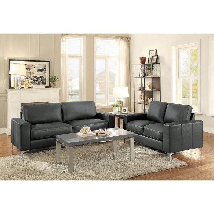 Homelegance Iniko Stationary Leather Loveseat 8203GY-2 IMAGE 4