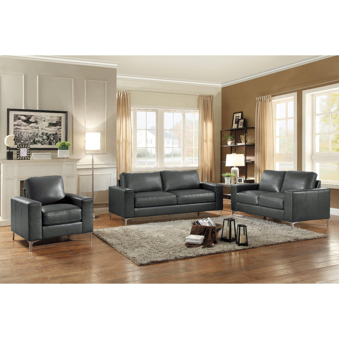 Homelegance Iniko Stationary Leather Loveseat 8203GY-2 IMAGE 5