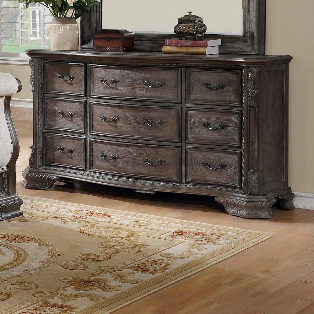 antique grey dresser Crown Mark Sheffield 9-Drawer Dresser B1120-1