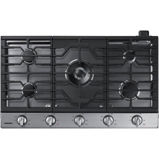 Samsung 36-inch Built-In Gas Cooktop with Wi-Fi Connectivity NA36N6555TS/AA IMAGE 1