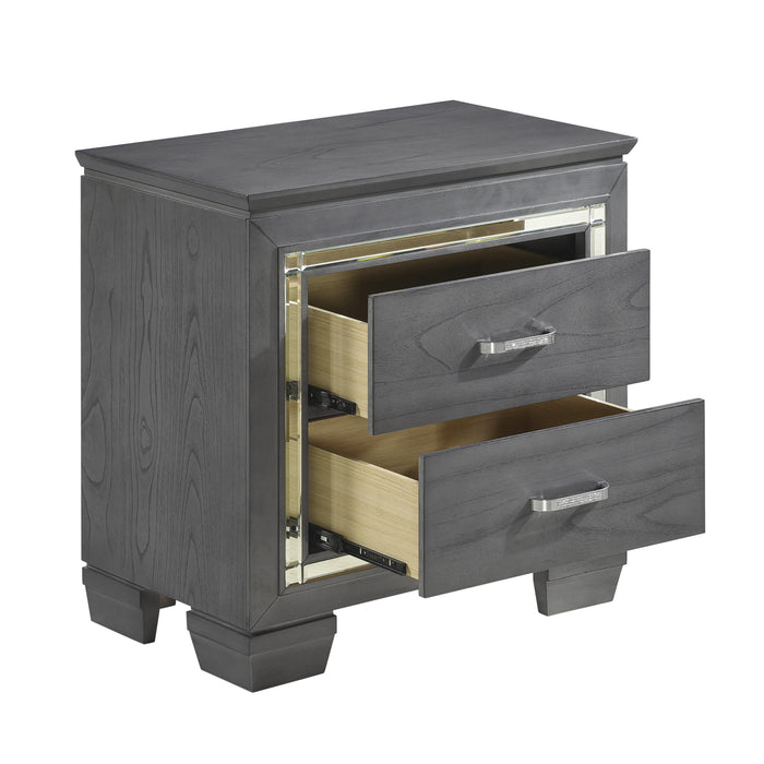 Homelegance Allura 2-Drawer Nightstand 1916GY-4 IMAGE 3