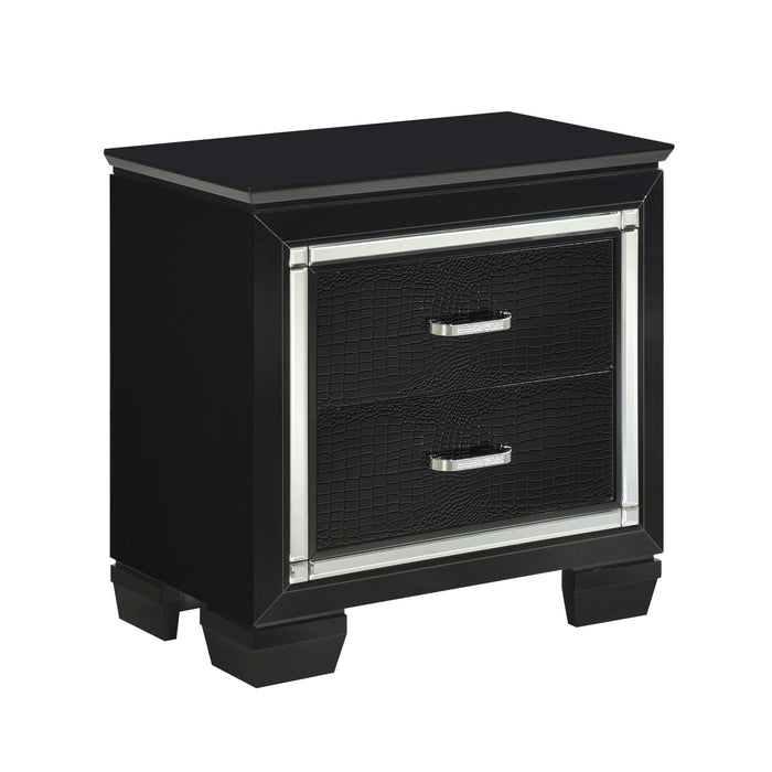 Homelegance Allura 2-Drawer Nightstand 1916BK-4 IMAGE 2