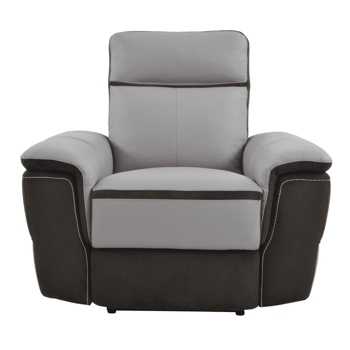 Homelegance Laertes Power Leather and Fabric Recliner 8318-1PW IMAGE 1