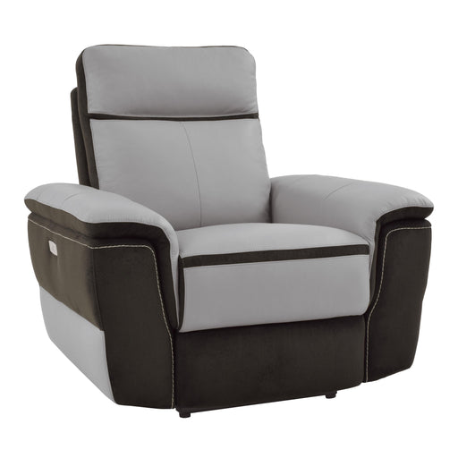 Homelegance Laertes Power Leather and Fabric Recliner 8318-1PW IMAGE 2