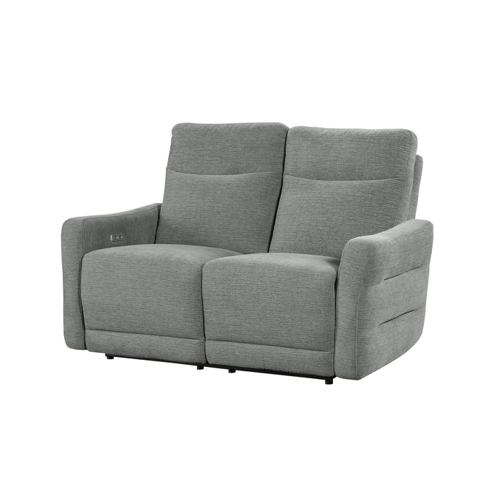 Homelegance Edition Power Reclining Fabric Loveseat 9804DV-2PWH IMAGE 2