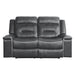 Homelegance Darwan Reclining Leather Look Loveseat 9999DG-2 IMAGE 1