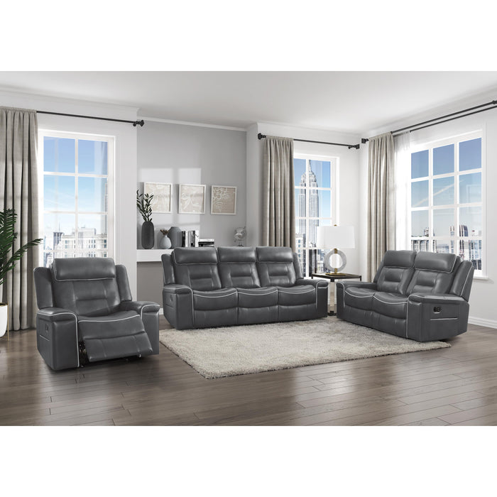 Homelegance Darwan Reclining Leather Look Loveseat 9999DG-2 IMAGE 6