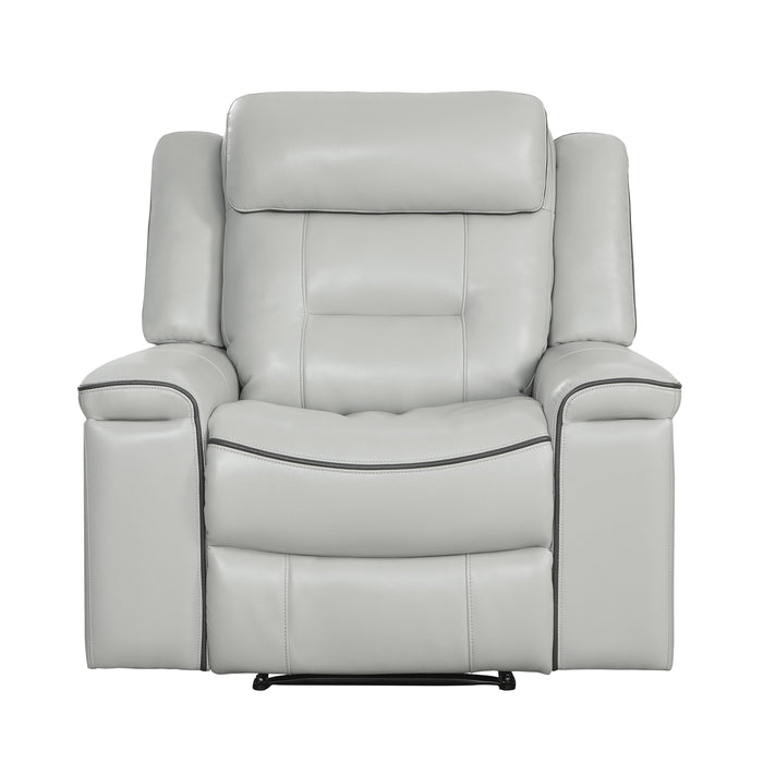 Homelegance Darwan Leather Look Recliner 9999GY-1 IMAGE 1