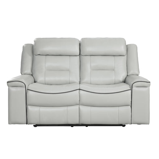 Homelegance Darwan Reclining Leather Look Loveseat 9999GY-2 IMAGE 1