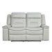 Homelegance Darwan Reclining Leather Look Loveseat 9999GY-2 IMAGE 1