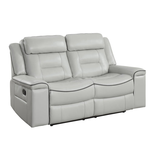 Homelegance Darwan Reclining Leather Look Loveseat 9999GY-2 IMAGE 2