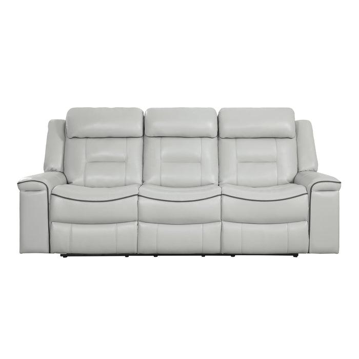 Homelegance Darwan Reclining Leather Look Sofa 9999GY-3 IMAGE 1