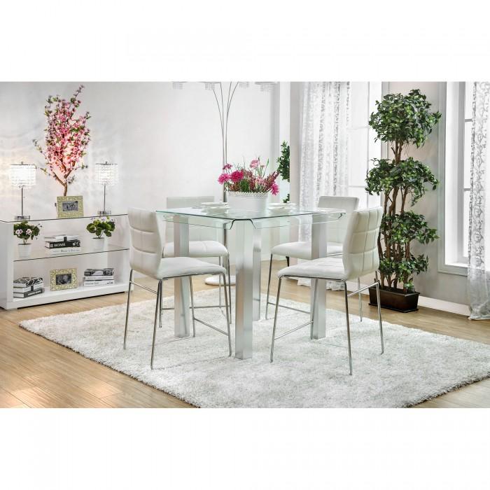 Furniture of America Square Richfield Counter Height Dining Table with Glass Top CM3362PT IMAGE 4