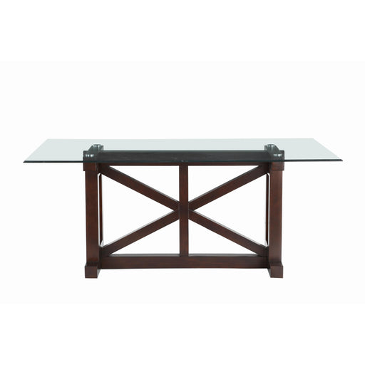 Homelegance Salema Dining Table with Glass Top and Trestle Base 5514-72* IMAGE 1