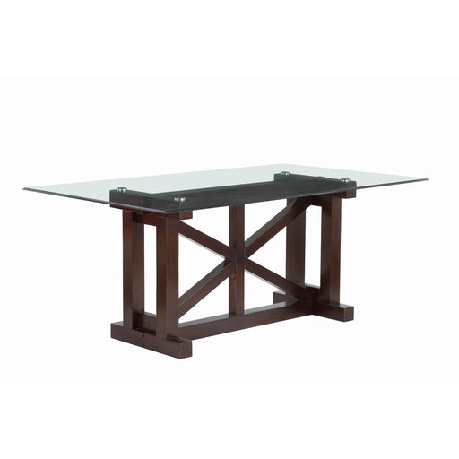 Homelegance Salema Dining Table with Glass Top and Trestle Base 5514-72* IMAGE 2