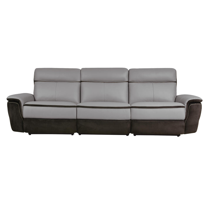 Homelegance Laertes Power Reclining Leather and Fabric 3 pc Sectional 8318-3PW* IMAGE 1