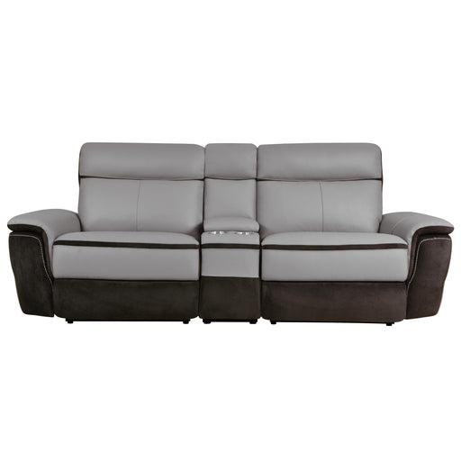 Homelegance Laertes Power Reclining Leather and Fabric 3 pc Sectional 8318-2CNPW* IMAGE 1