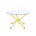 Coaster Furniture Round Chanel Dining Table with Glass Top and Pedestal Base 108441 IMAGE 1