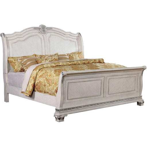 Furniture of America Isidora King Sleigh Bed CM7799WH-EK-BED IMAGE 1