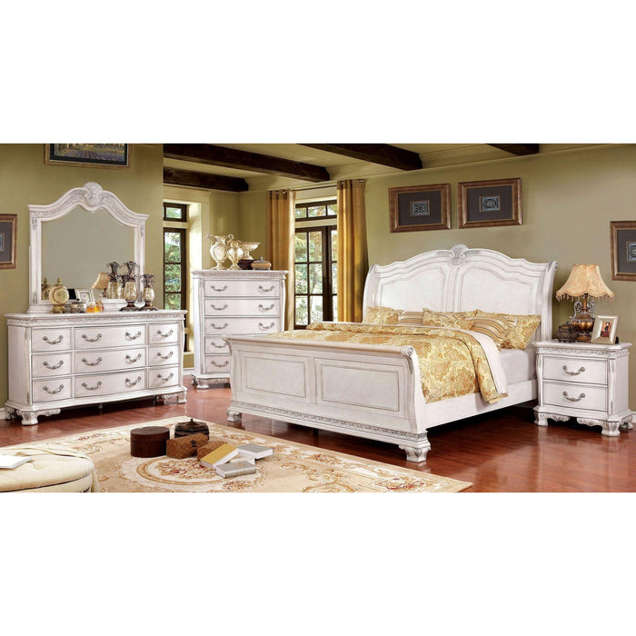 Furniture of America Isidora King Sleigh Bed CM7799WH-EK-BED IMAGE 5