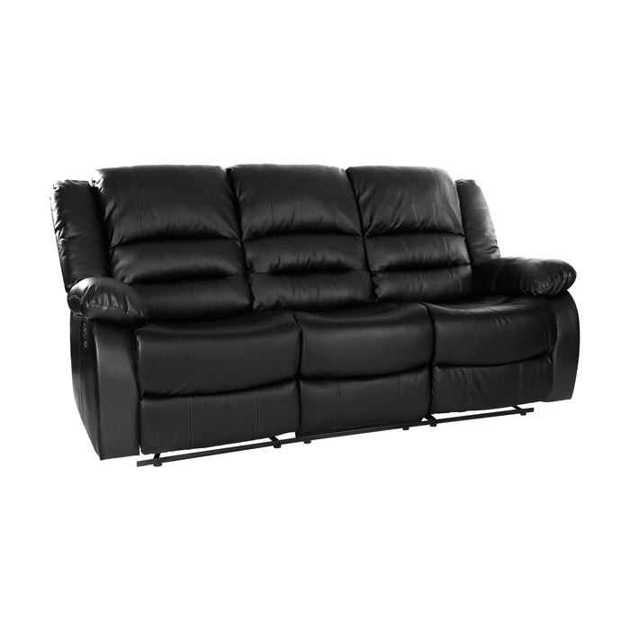 Homelegance Jarita Reclining Faux Leather Sofa 8329BLK-3 IMAGE 2