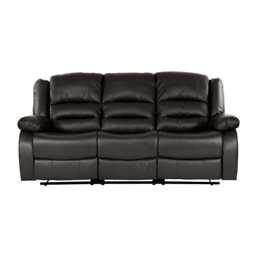 Homelegance Jarita Reclining Faux Leather Sofa 8329BRW-3 IMAGE 1