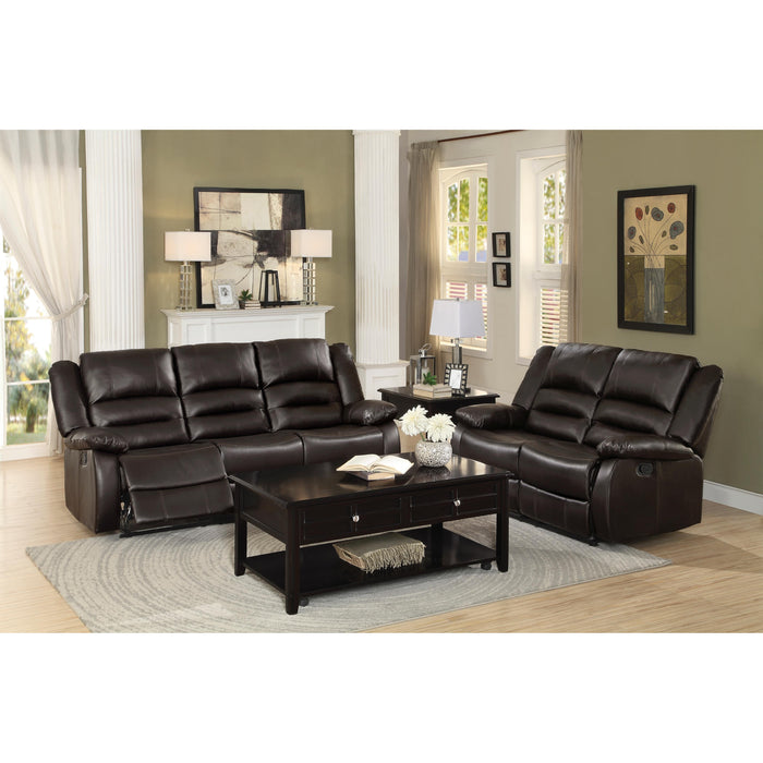 Homelegance Jarita Reclining Faux Leather Sofa 8329BRW-3 IMAGE 8