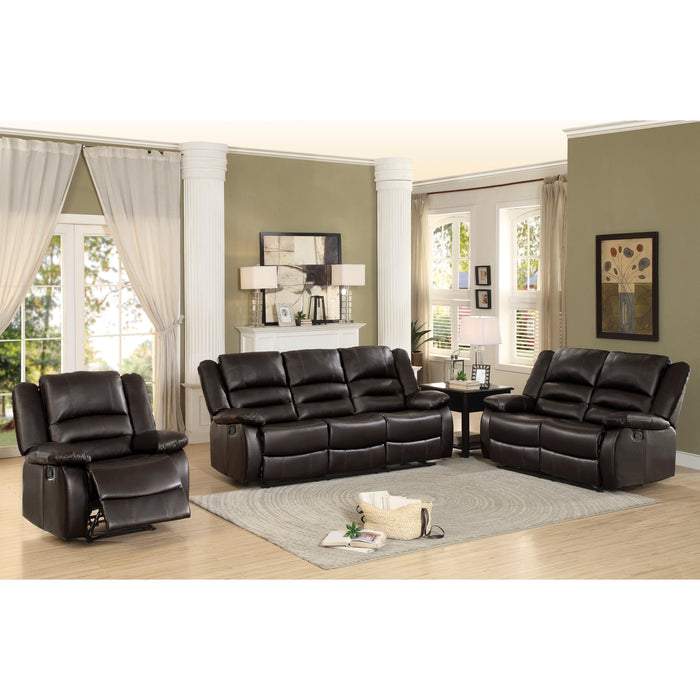 Homelegance Jarita Reclining Faux Leather Sofa 8329BRW-3 IMAGE 9