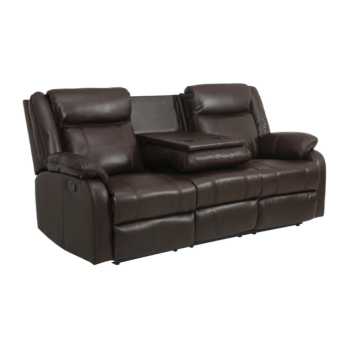 Homelegance Jude Reclining Leather Match Sofa 8201BRW-3 IMAGE 4